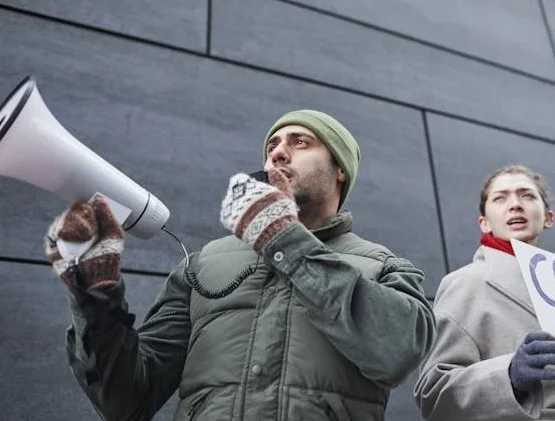 Protesters at a march