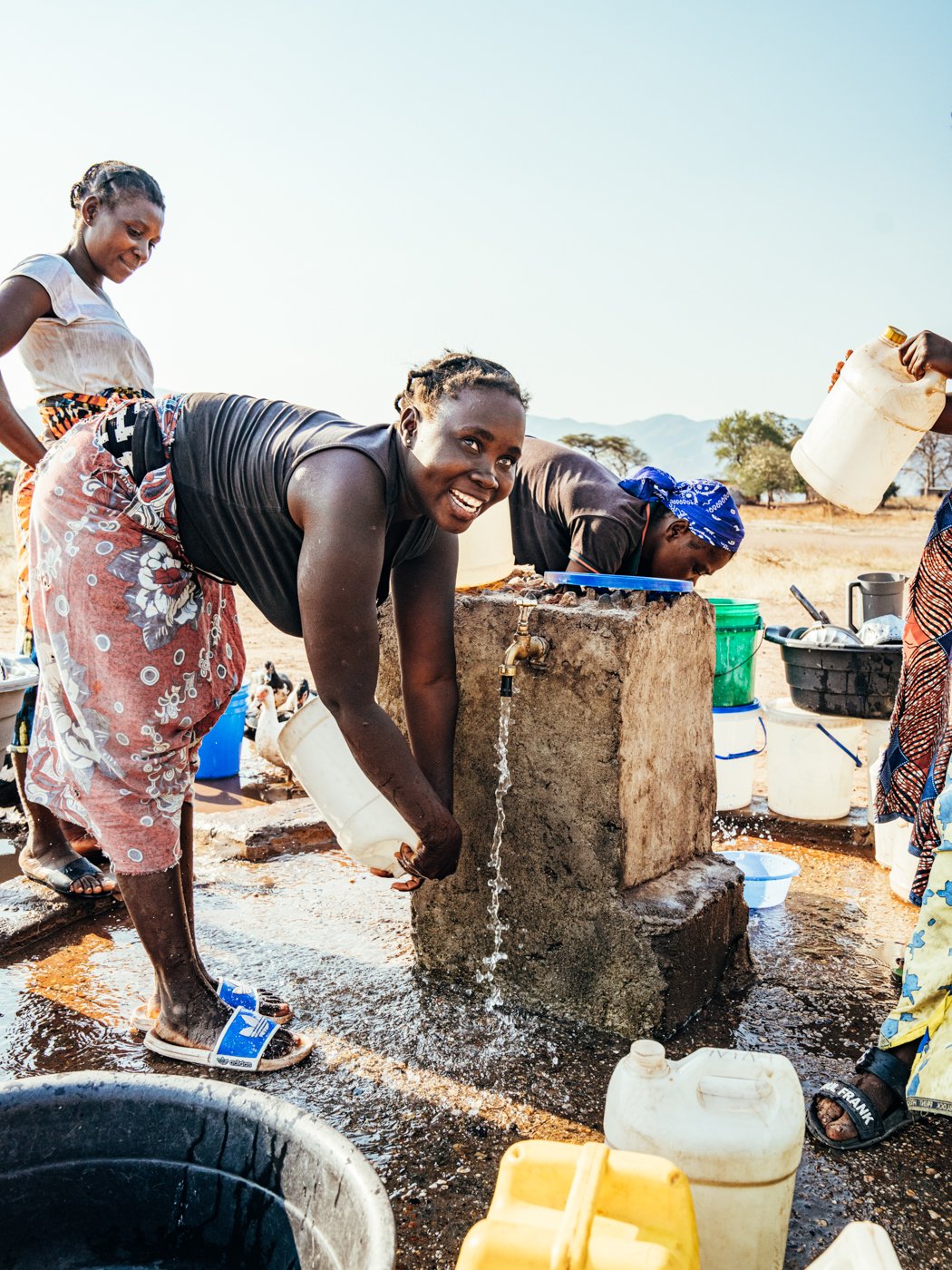 Local women washing utensils