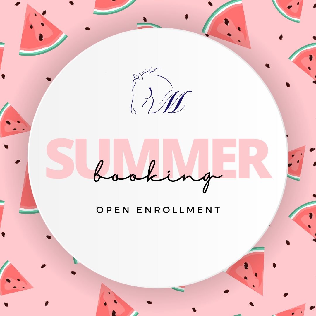 Summer booking is now open to all students! Follow the link below to book.

Reminder that ALL new students (and those who have not ridden in 6+ months) must book an introductory lesson first. This allows us to assess skills and properly place the stu