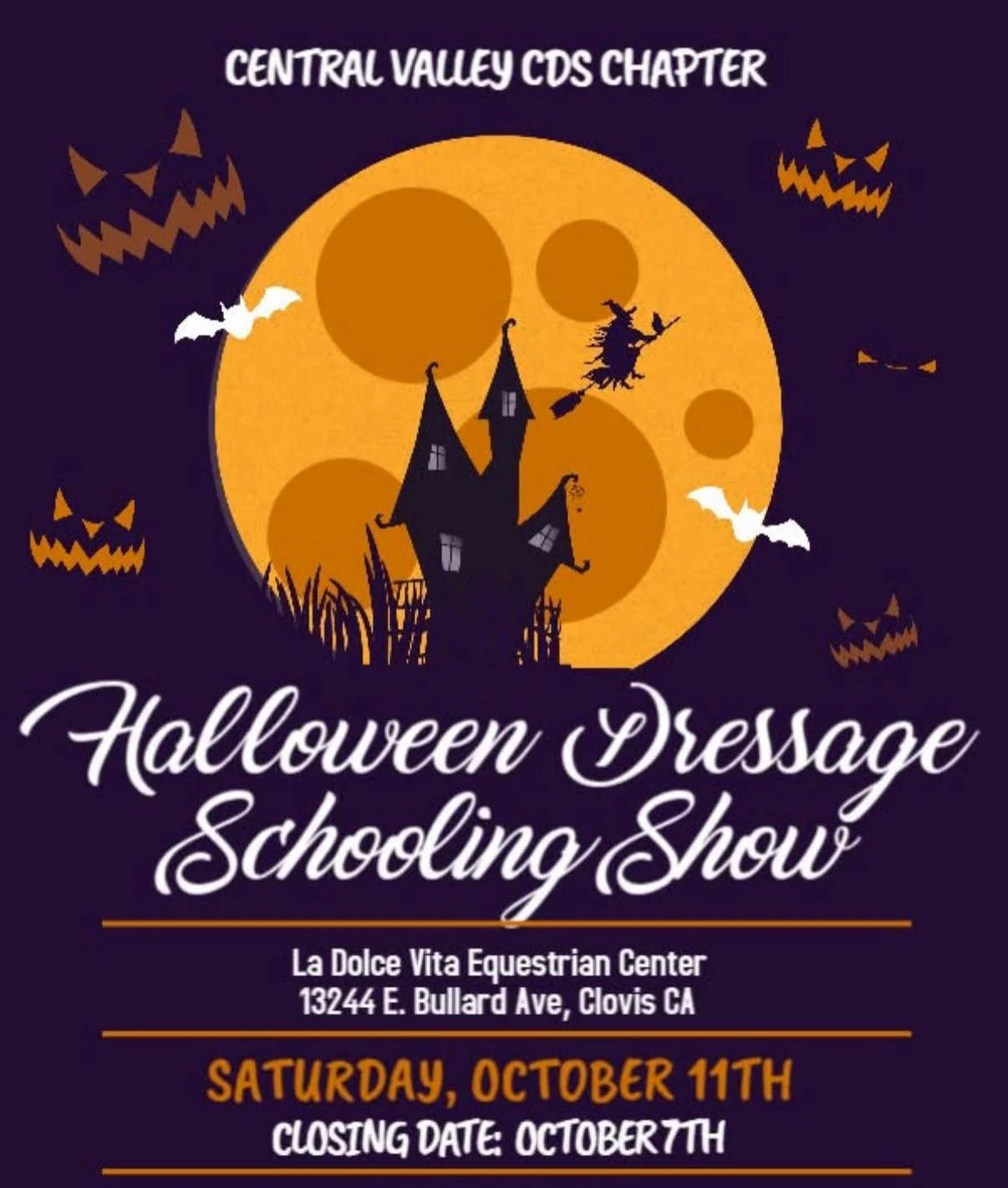 First show of the season is tomorrow! We will have students riding from 8:45-11:15a. Spectating is free and a wonderful educational opportunity - plus a great way to support your fellow riders!