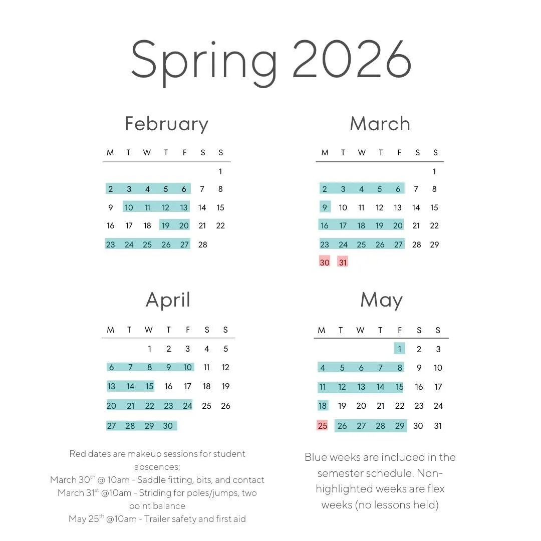 Reminder that it&rsquo;s the LAST day to sign up for spring! The form will close tomorrow morning so we can begin organizing the schedule. Students who rode in fall must also still fill out this form (unless already confirmed with us) so we have all 