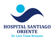 Logotipo del Hospital Santiago Oriente con un icono azul y texto en azul y negro