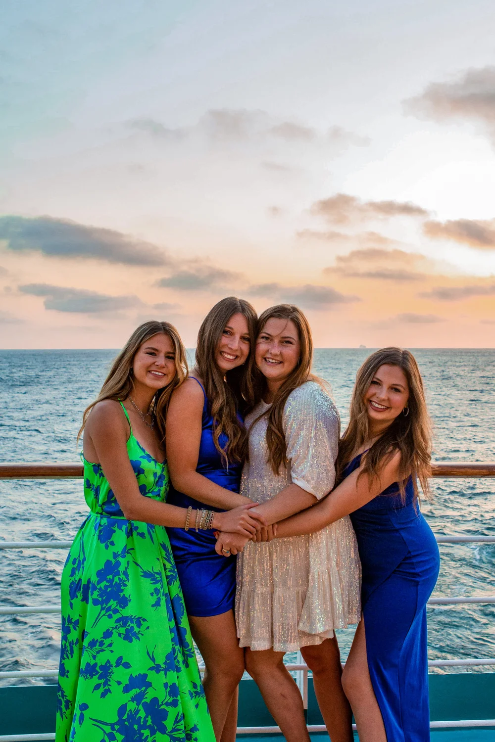  Myself, Bella, Karley and MK on the back deck of the ship taking pictures before dinner. 