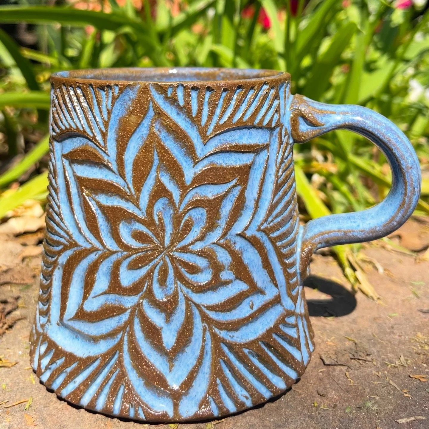 Carved Mug in Blue #2