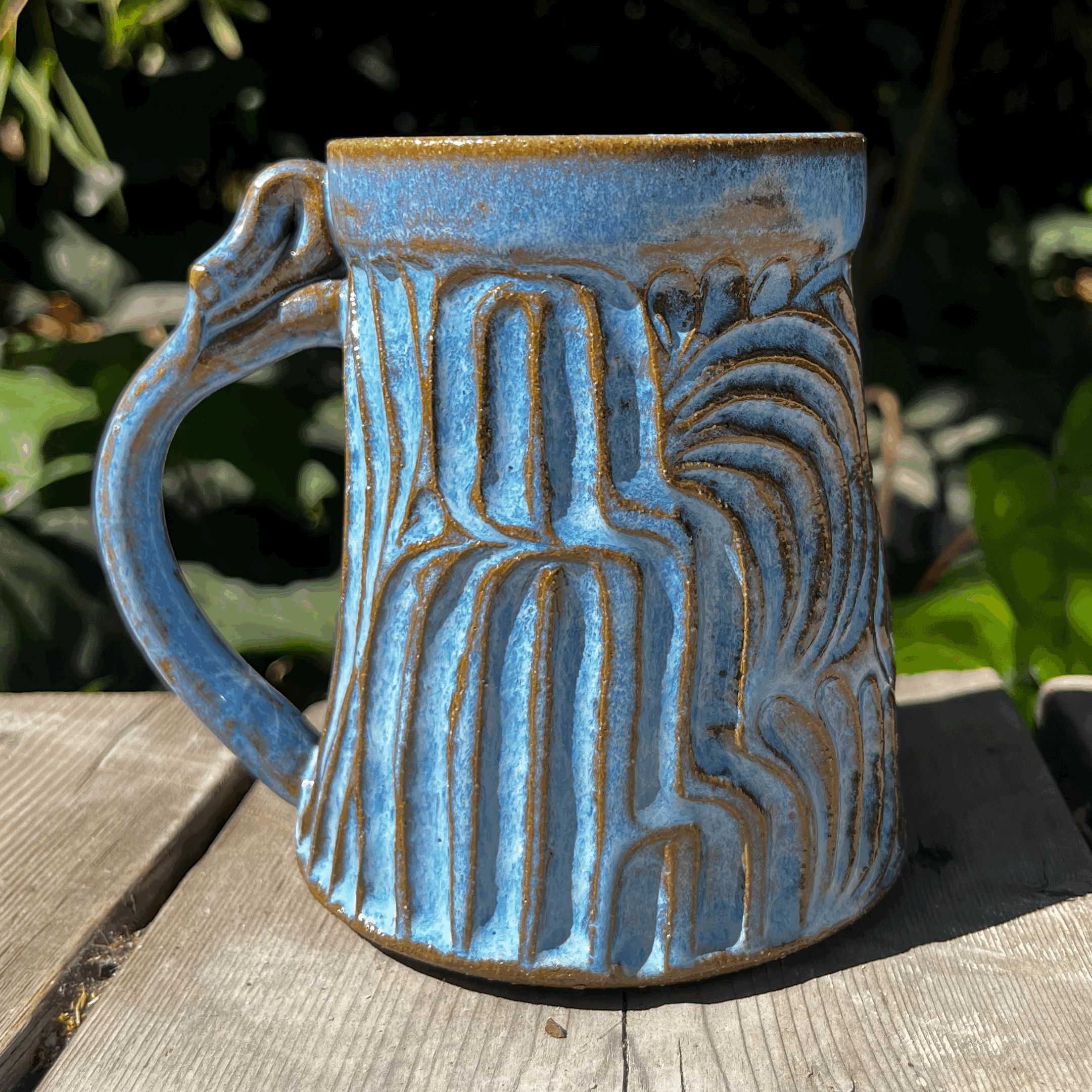 Carved Mug in Blue #1