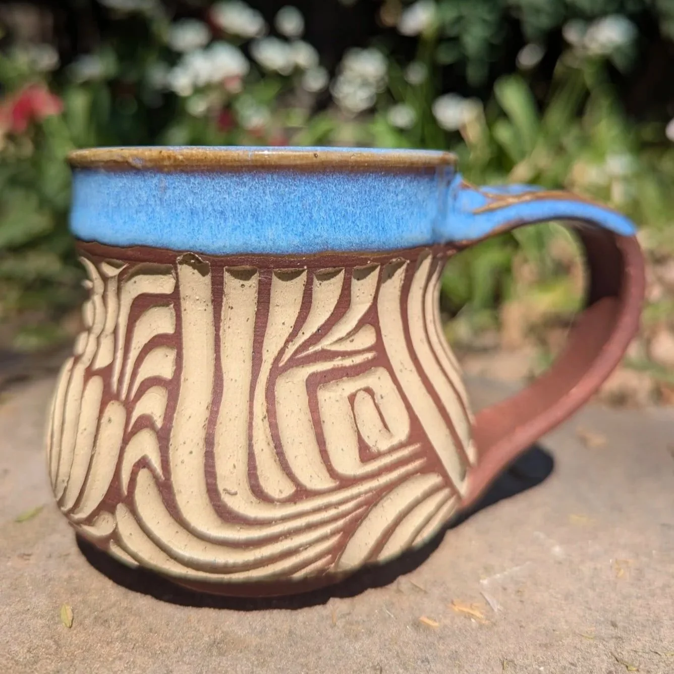 Carved Mug in Terracotta Sgraffito #3