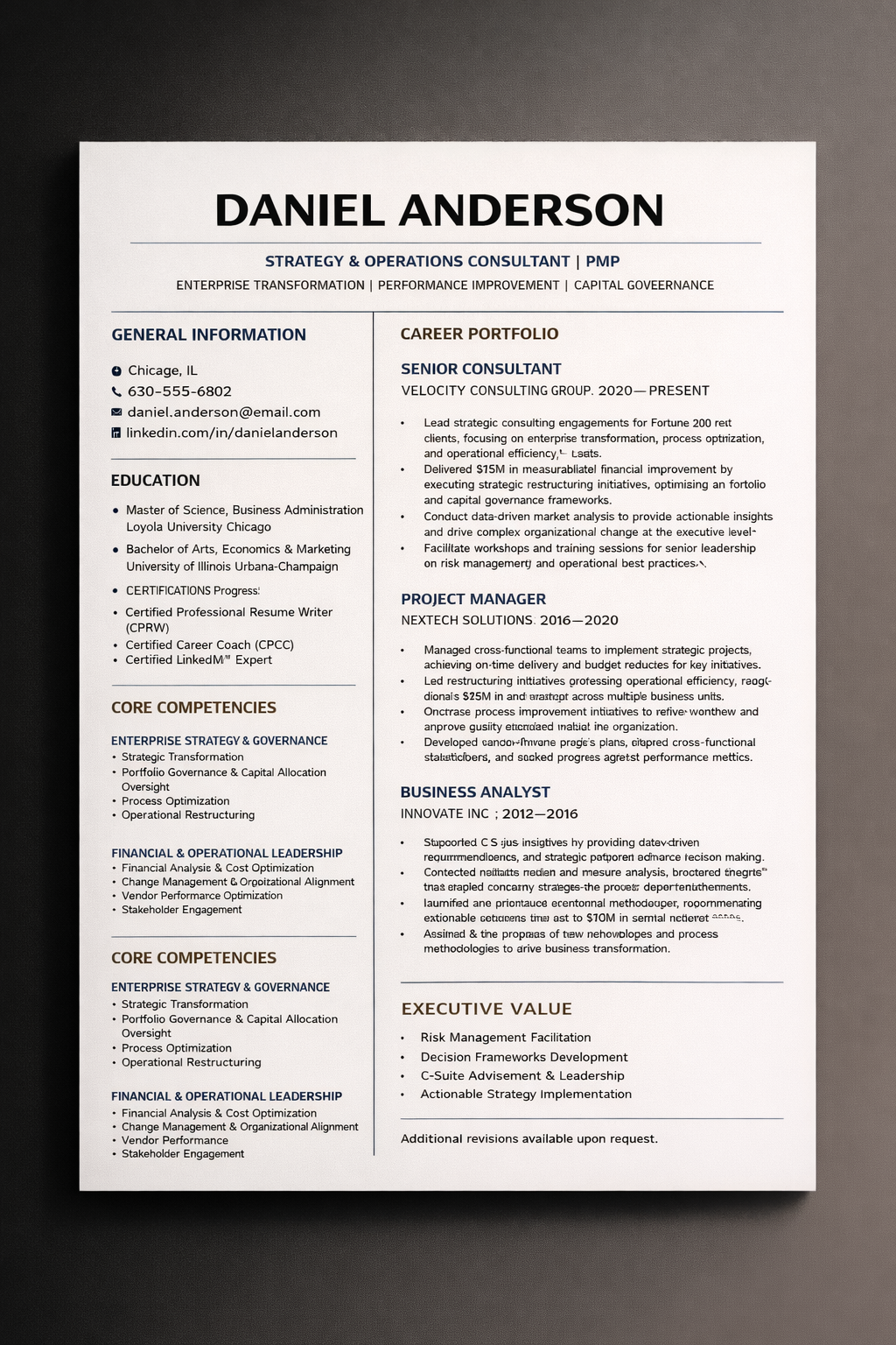 Executive Resume Package