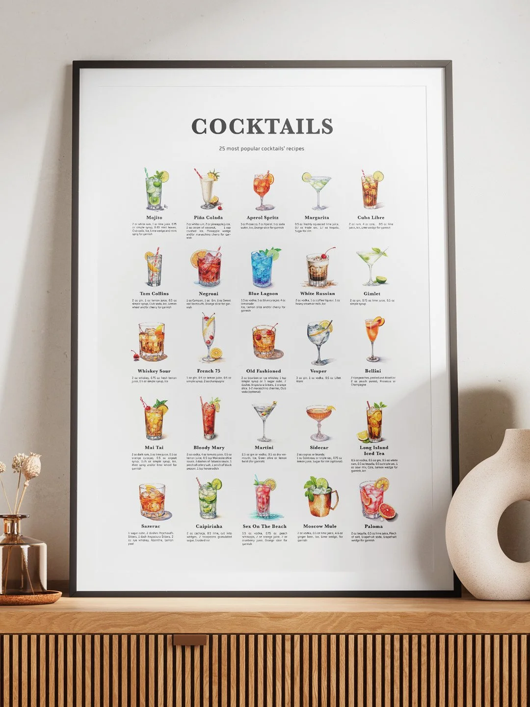 Picture of 25 Most Popular Cocktails' Recipes (Black) — Ohhio