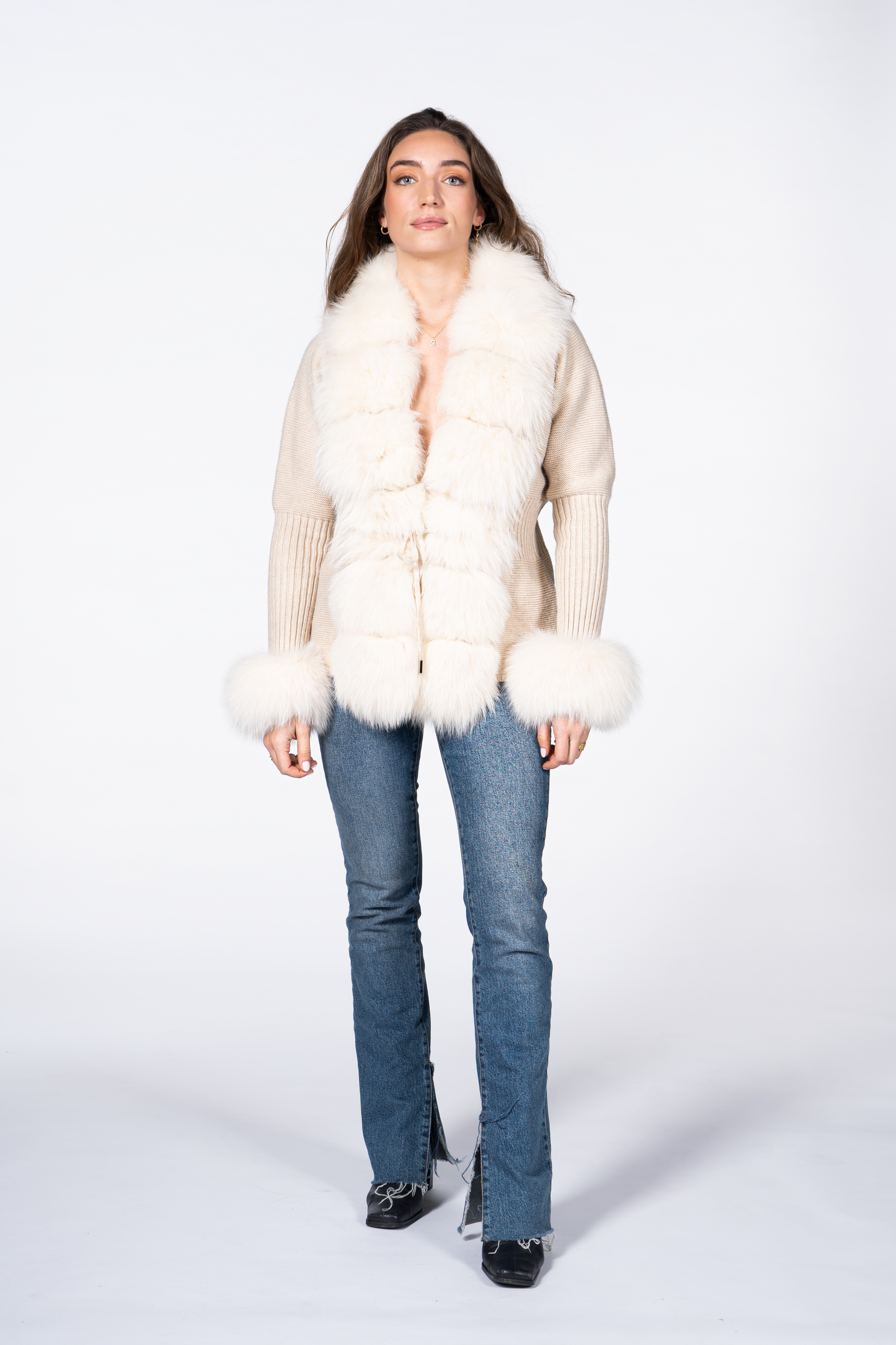 Marion Fur Knitted Cardigan