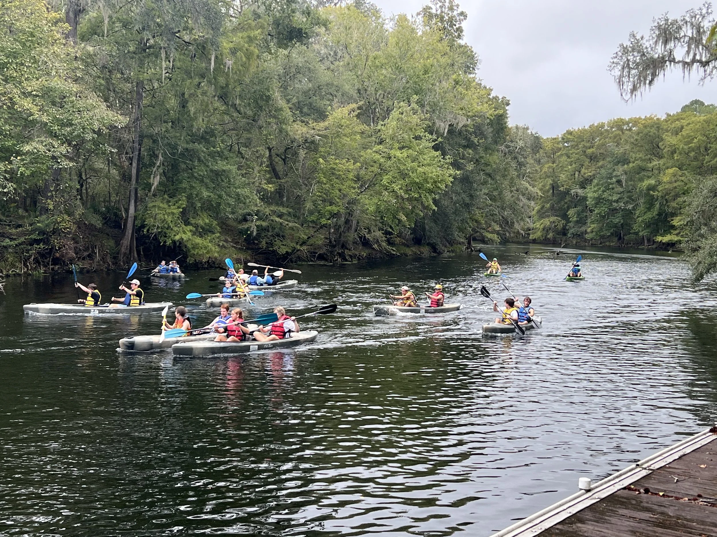 People kayaking on the Santa Fe River