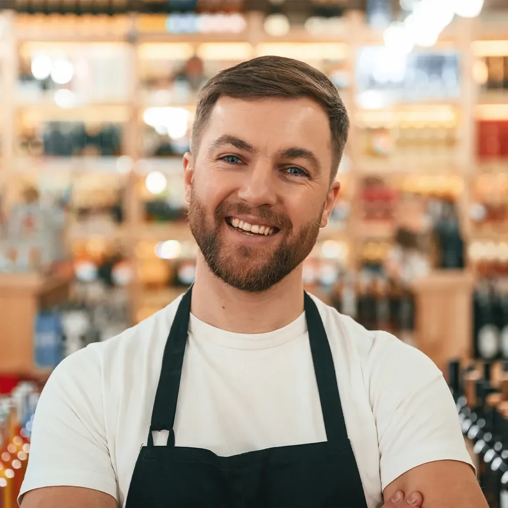 Male shop assistant in a shop