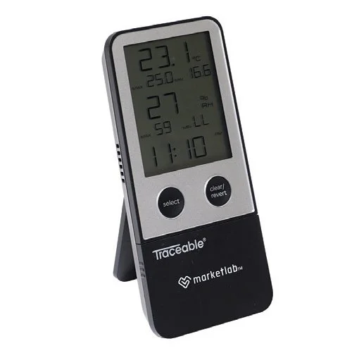 Traceable® Thermohygrometer with Clock