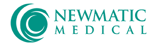 Newmatic Medical logo with stylized 'C' and teal text