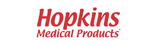 Hopkins Medical Products logo in red text on a white background