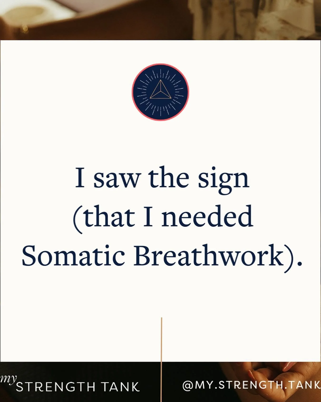 🛑 What are clear signs that you could benefit from a  Somatic Breathwork session?

✔️Consistent anxiety or sadness 
✔️Short tempered  with loved ones
✔️Low energy or lacking drive
✔️A feeling of heaviness in the body or mind
✔️Spiraling thoughts 
✔️