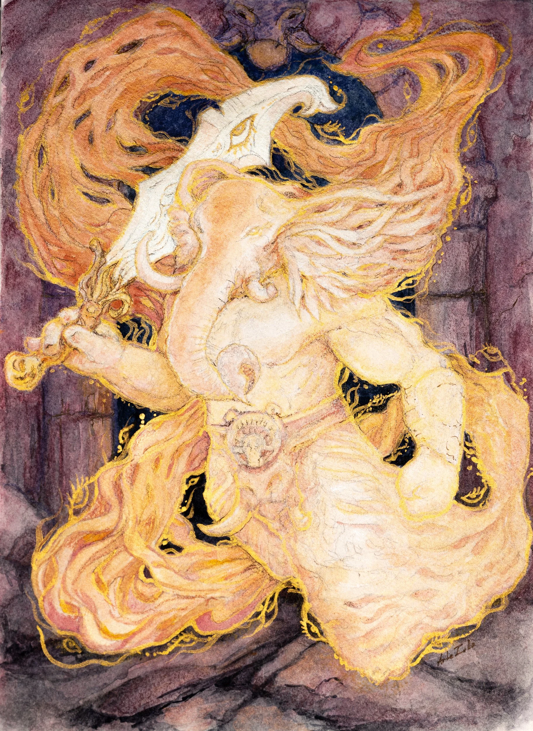 Spirit of Vengeance - 2026, Watercolor/Mixed Media