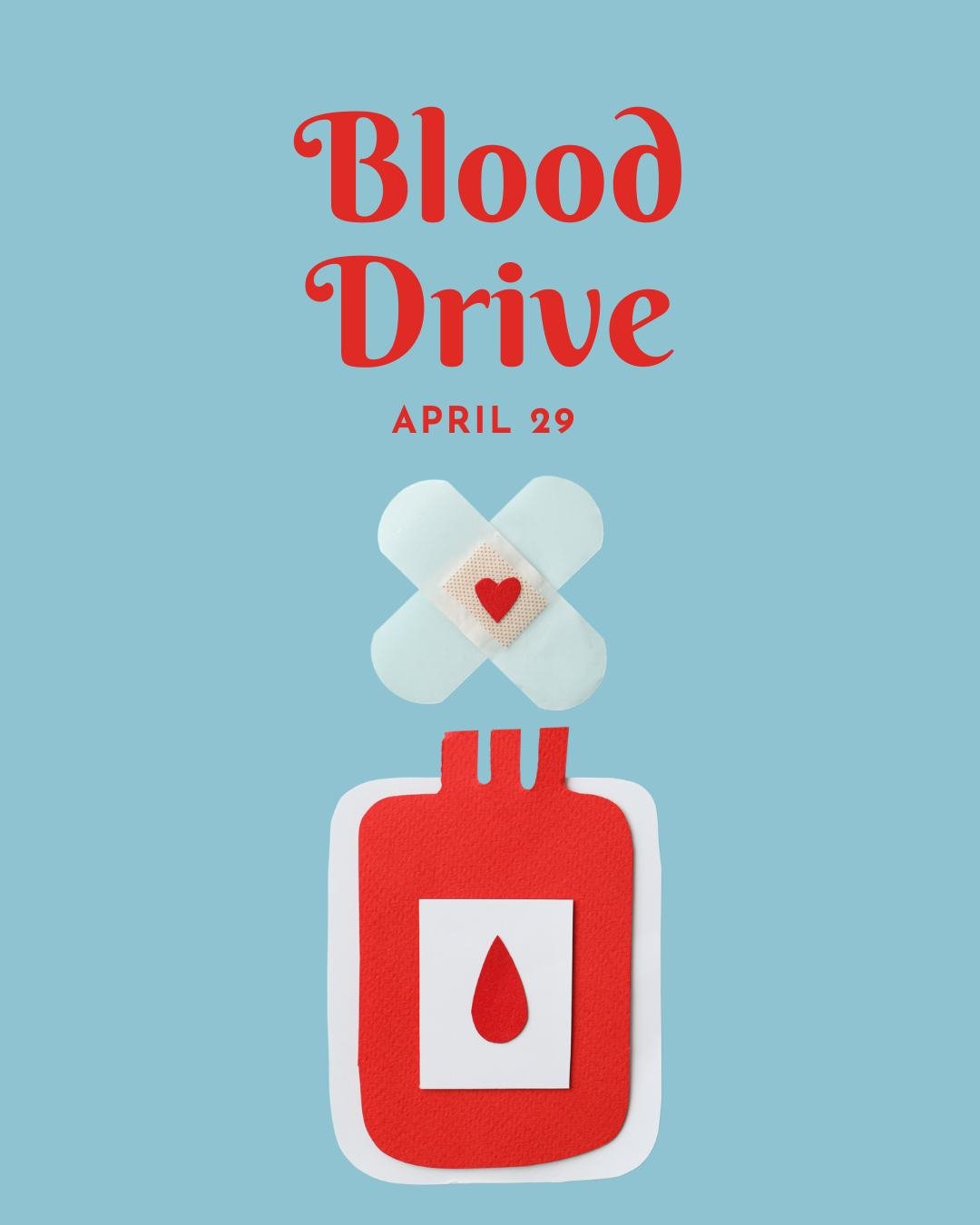 We have a blood drive coming up on April 29th and we need your help. Donating blood is one of the most important things we can do for another person. By donating blood you are easing someone's pain or saving a life. Please follow the link in our bio 