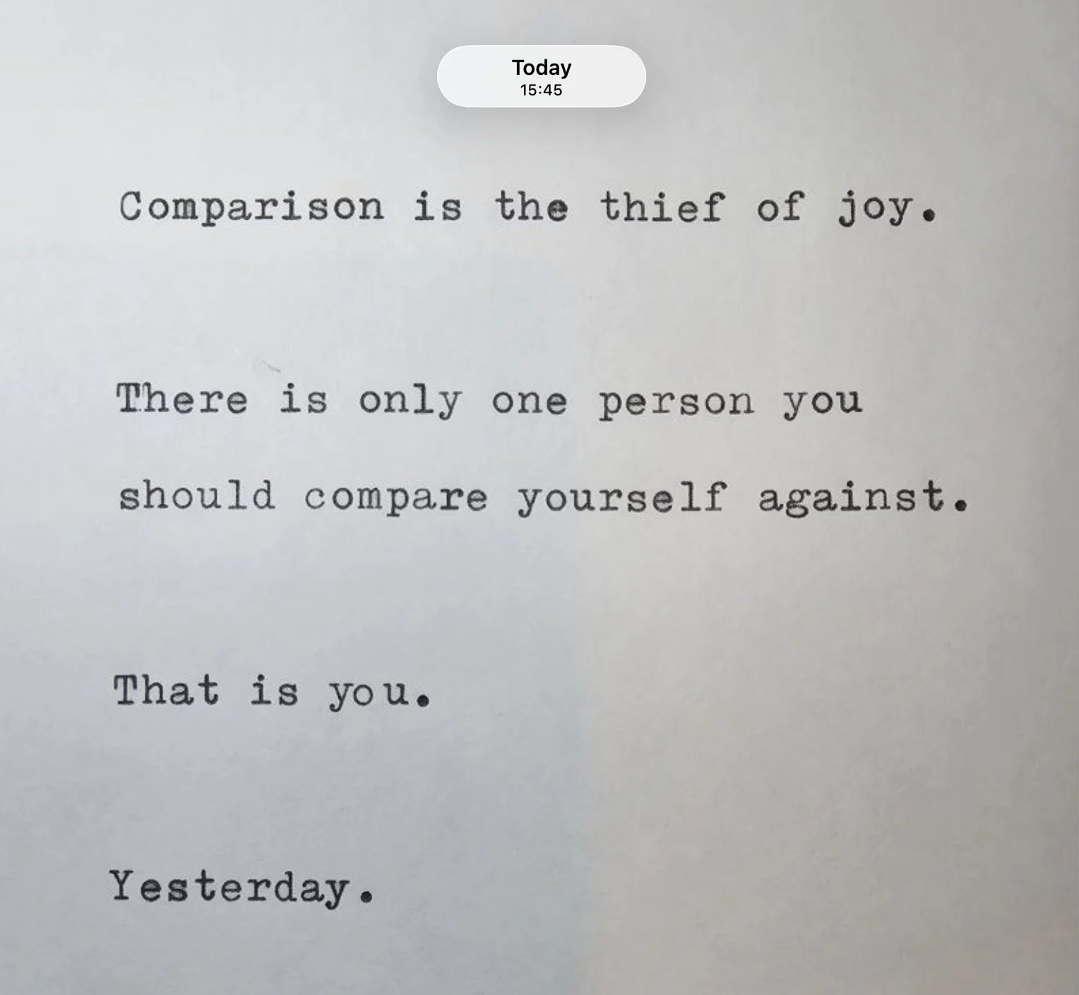 Comparison is a Thief of Progress…