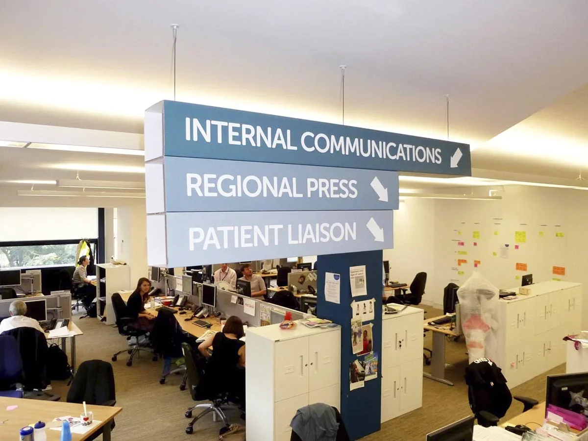 Office Cardboard Engineering Wayfinding.webp