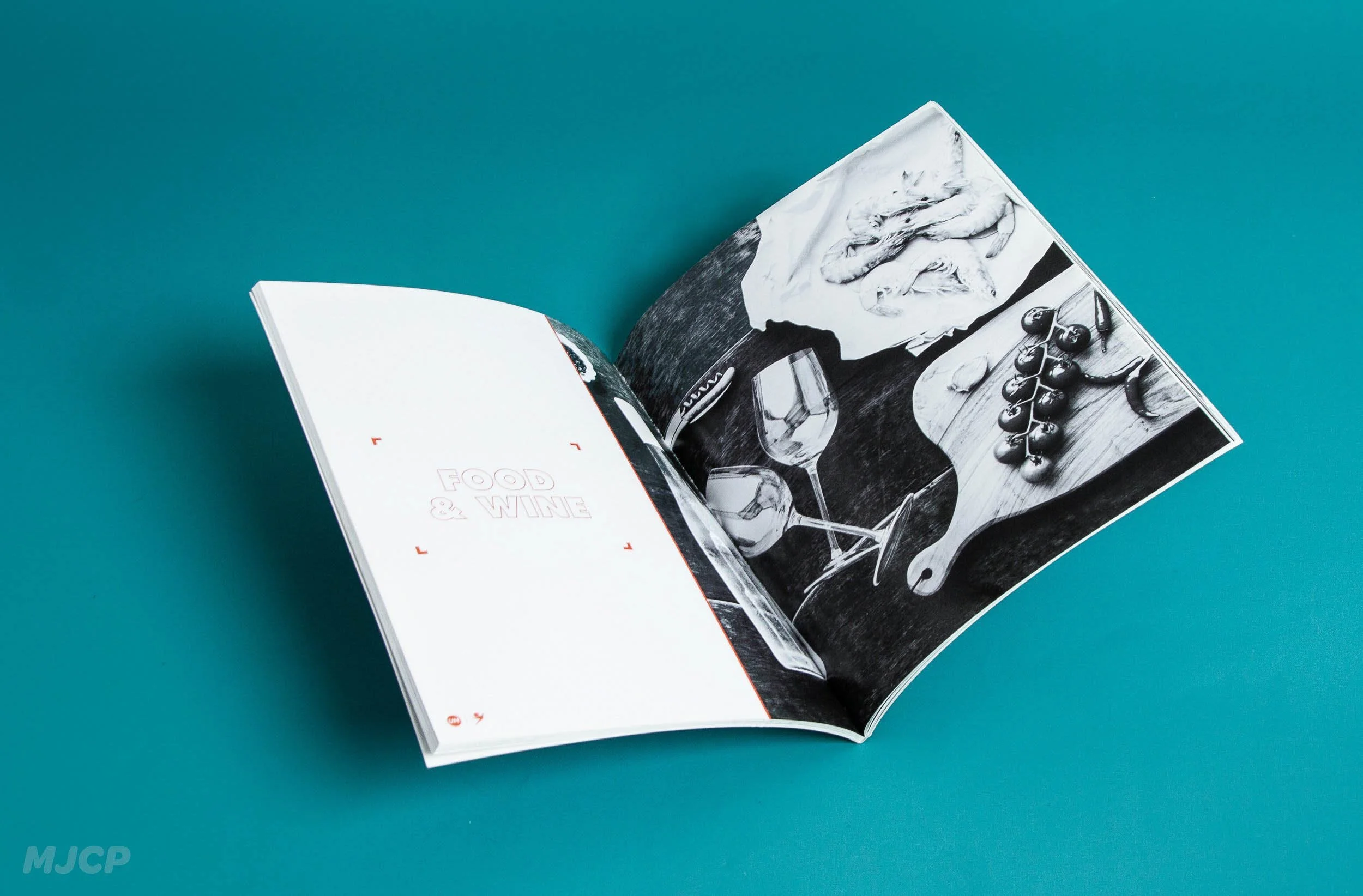 Hotel Drinks Menu Books monochrome blue background.webp