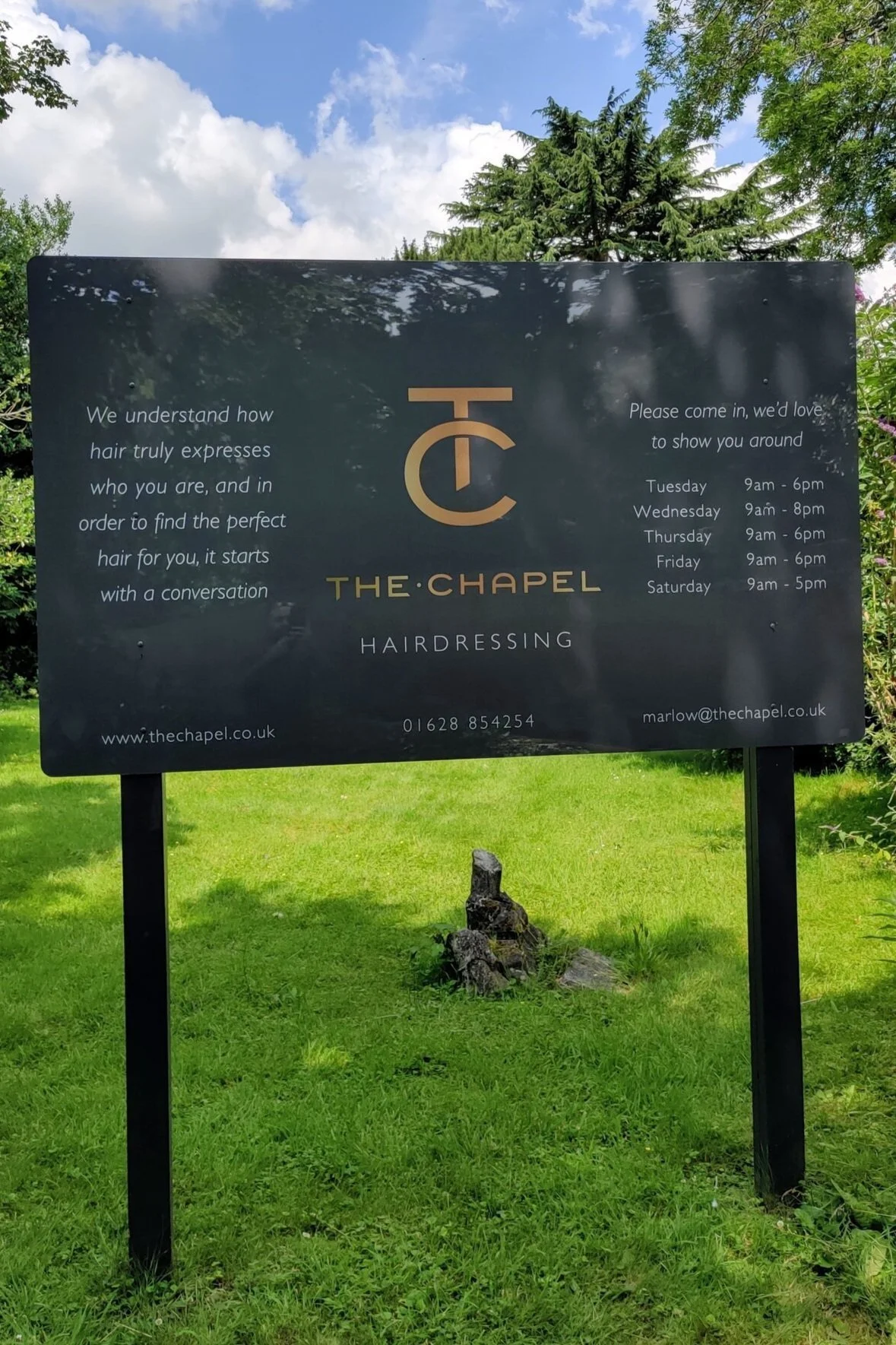The Chapel Hairdressing Signage Wayfinding.webp