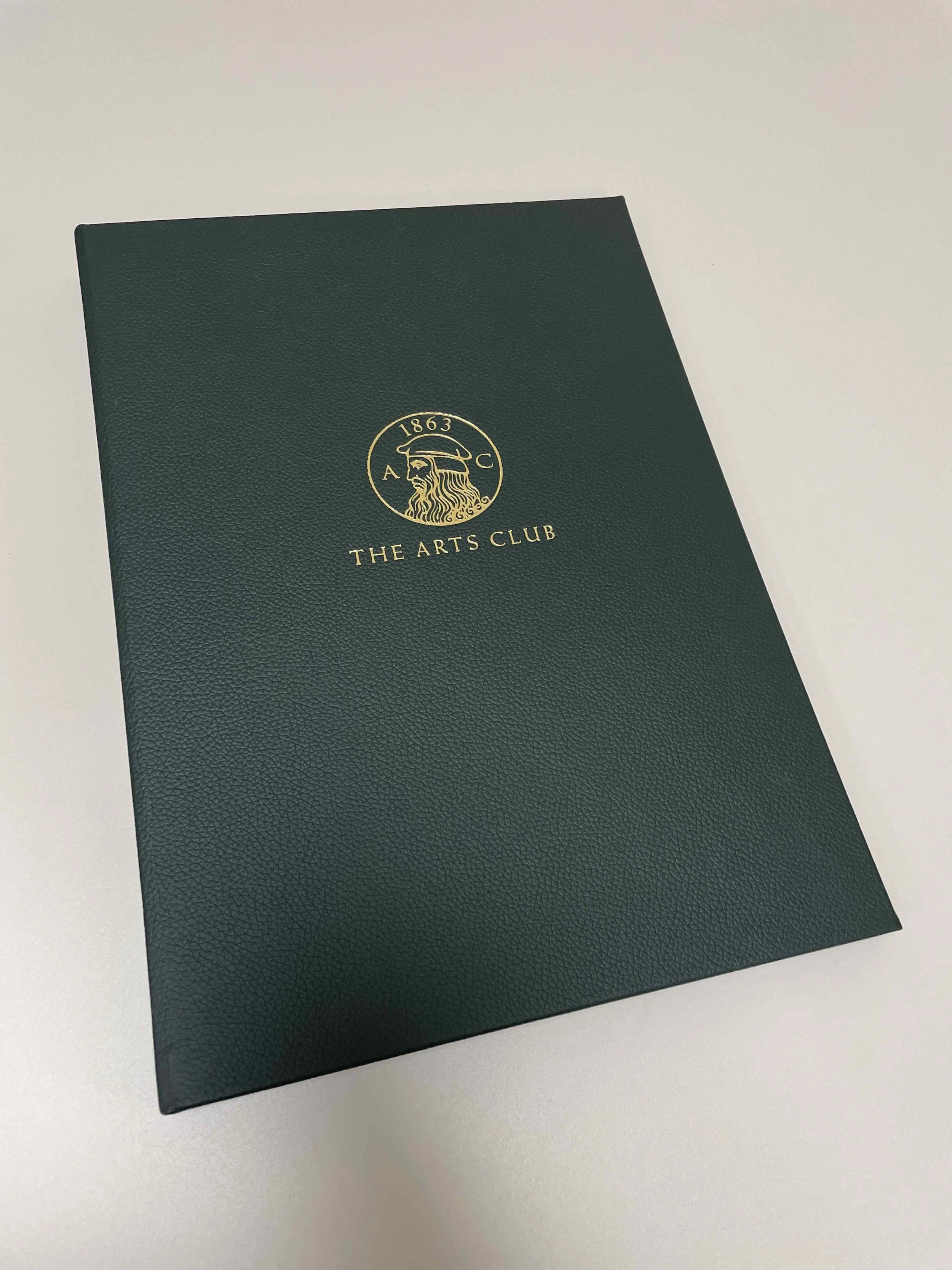 The Arts Club Restaurant Bespoke Menu Covers JPG .webp