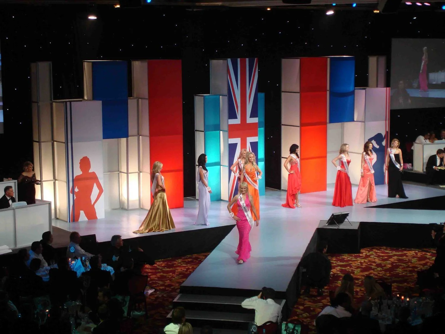 T3 Stand printed Lightboxes TV Show Miss World catwalk.webp