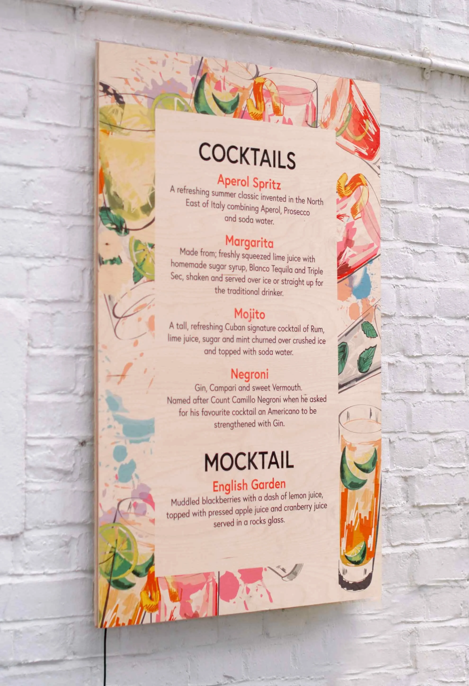 Menu Stand Printed on Wood - 2.webp