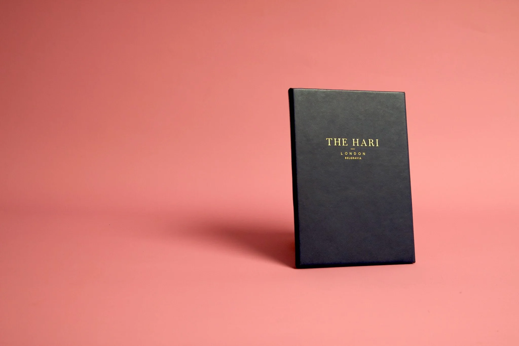 The Hari London Belgravia Leather Menu Covers black gold.webp
