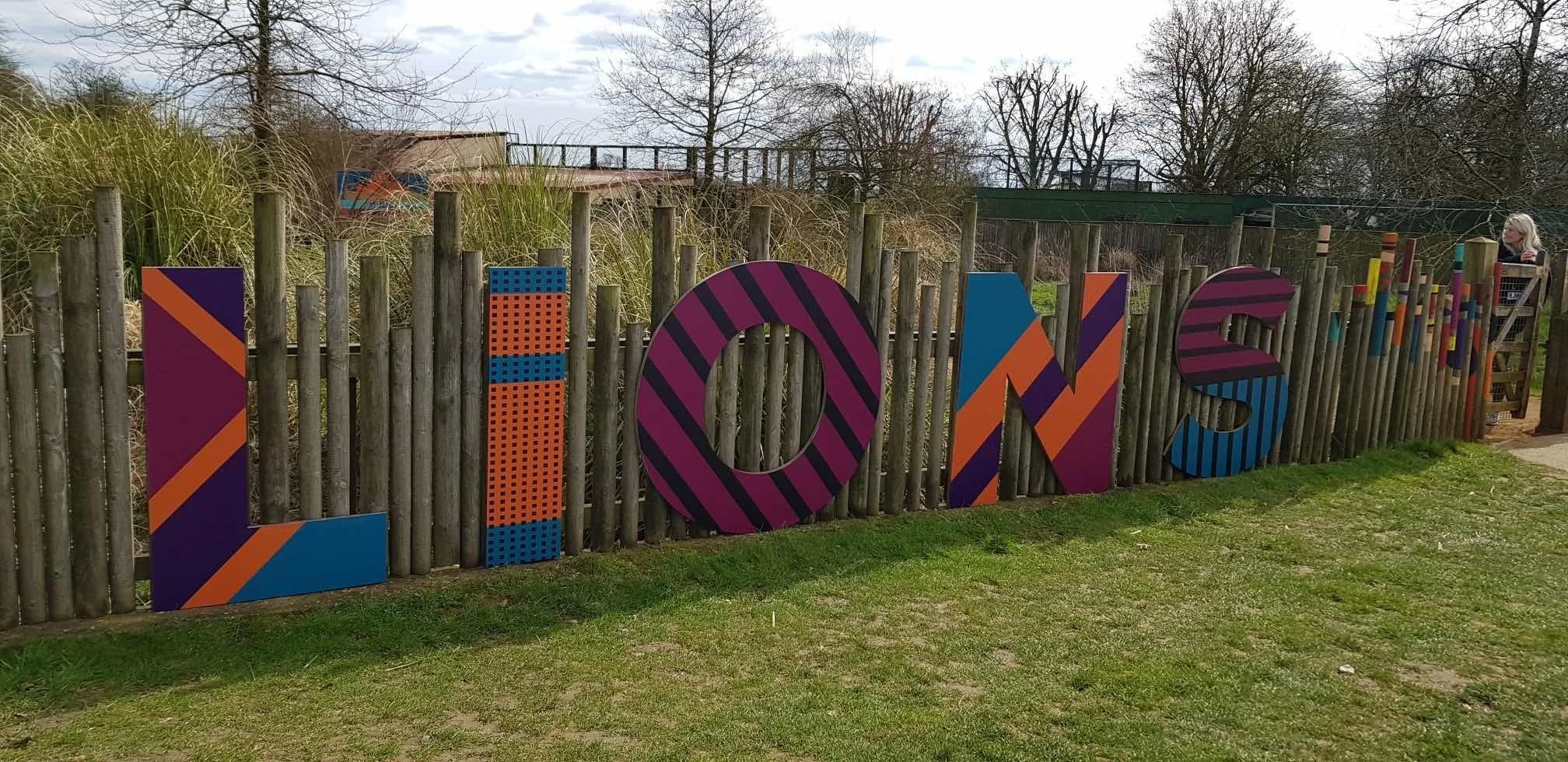 Lions Banner Sign London Zoo Printed Wood.webp