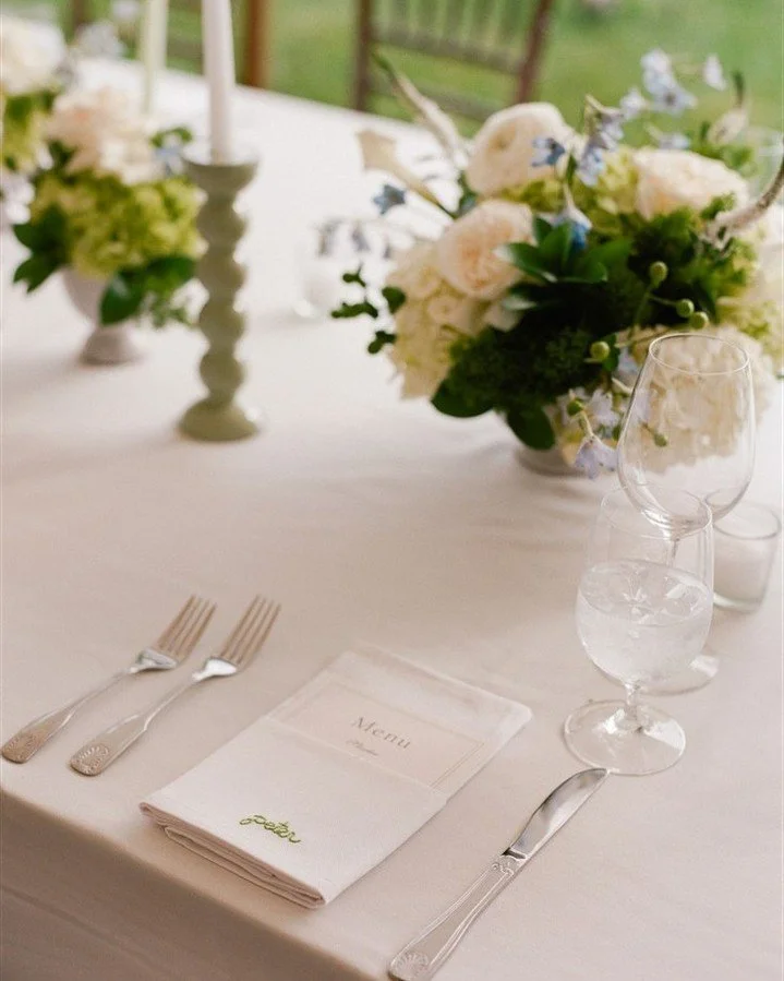 While everyone's scrolling for deals, we're over here scrolling through our camera roll obsessing over the events that have been unforgettable.⁠
⁠
Like Claire and Brian's wedding, where Claire hand-embroidered every single napkin that doubled as plac