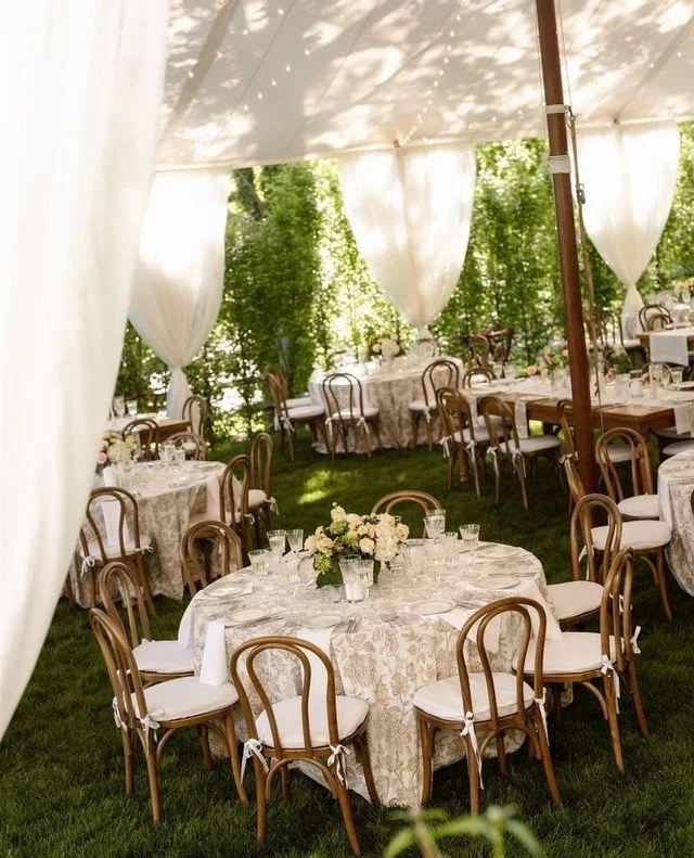 Excuse me while I spend the next 3 winter months swooning over all the outdoor celebrations we did this past season.⁠
⁠
This one from Nicole &amp; Dan in May was one for the books! There's something so incredibly special about transforming a family h