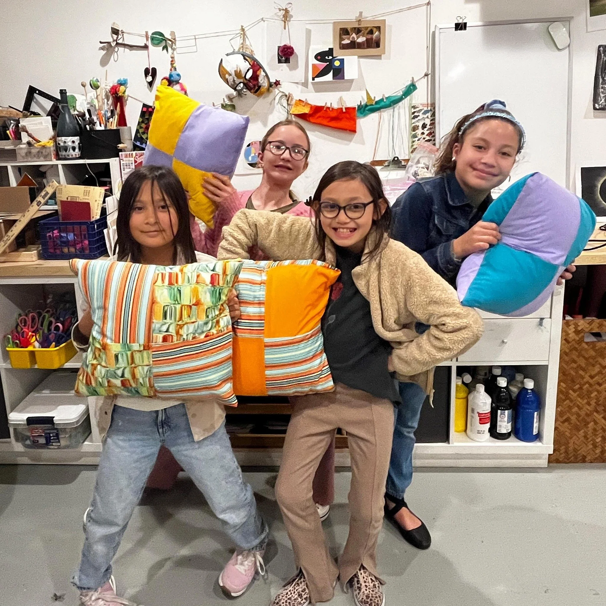 Amazing job for pillows in the intro to sewing class at Art Box Atelier in Greenpoint!!! Onto aprons! Sign up for summer sewing classes in August at ArtBox Atelier!