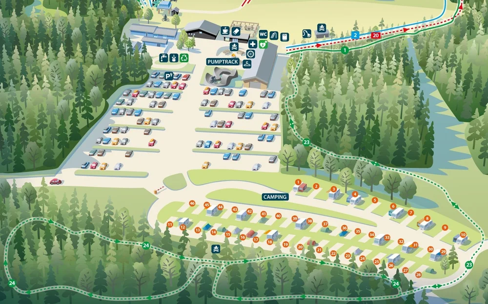 Camping vid Vallåsen Bike Park | Hallandsåsen — Vallåsen