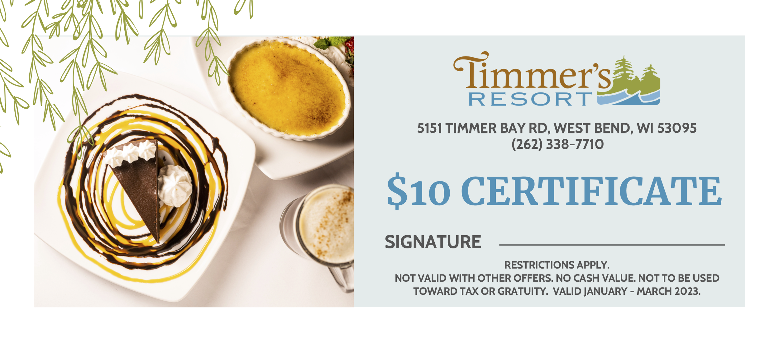 Timmer's Resort Certificate