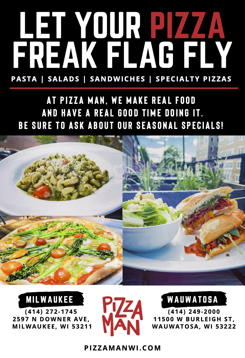 Pizza Man Lunch Flyer