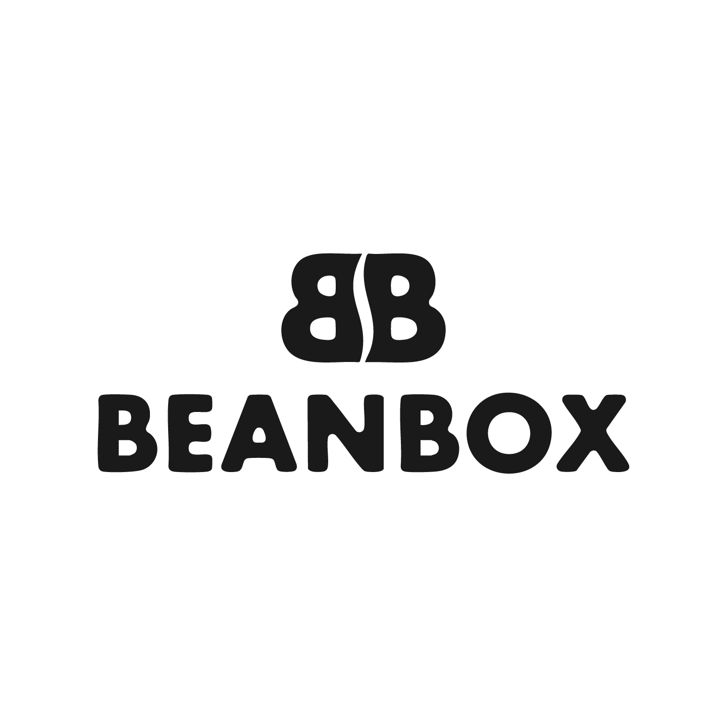 Black and white logo for BeanBox, featuring stylized 'B' letters and the company name below.