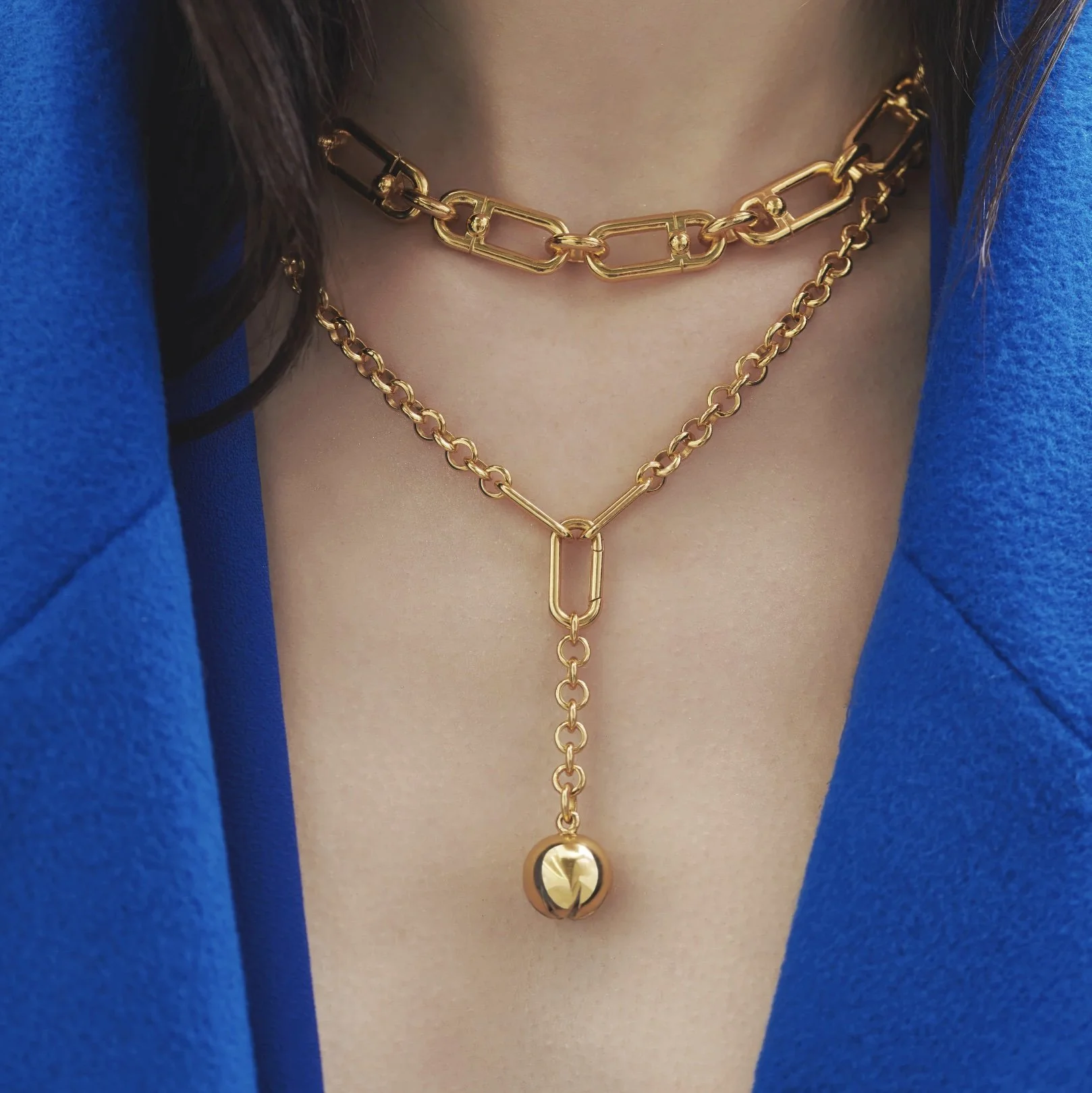 Stellar Orb Drop Hardware Chain Necklace — The Wearer Londons best independent jewellery brands
