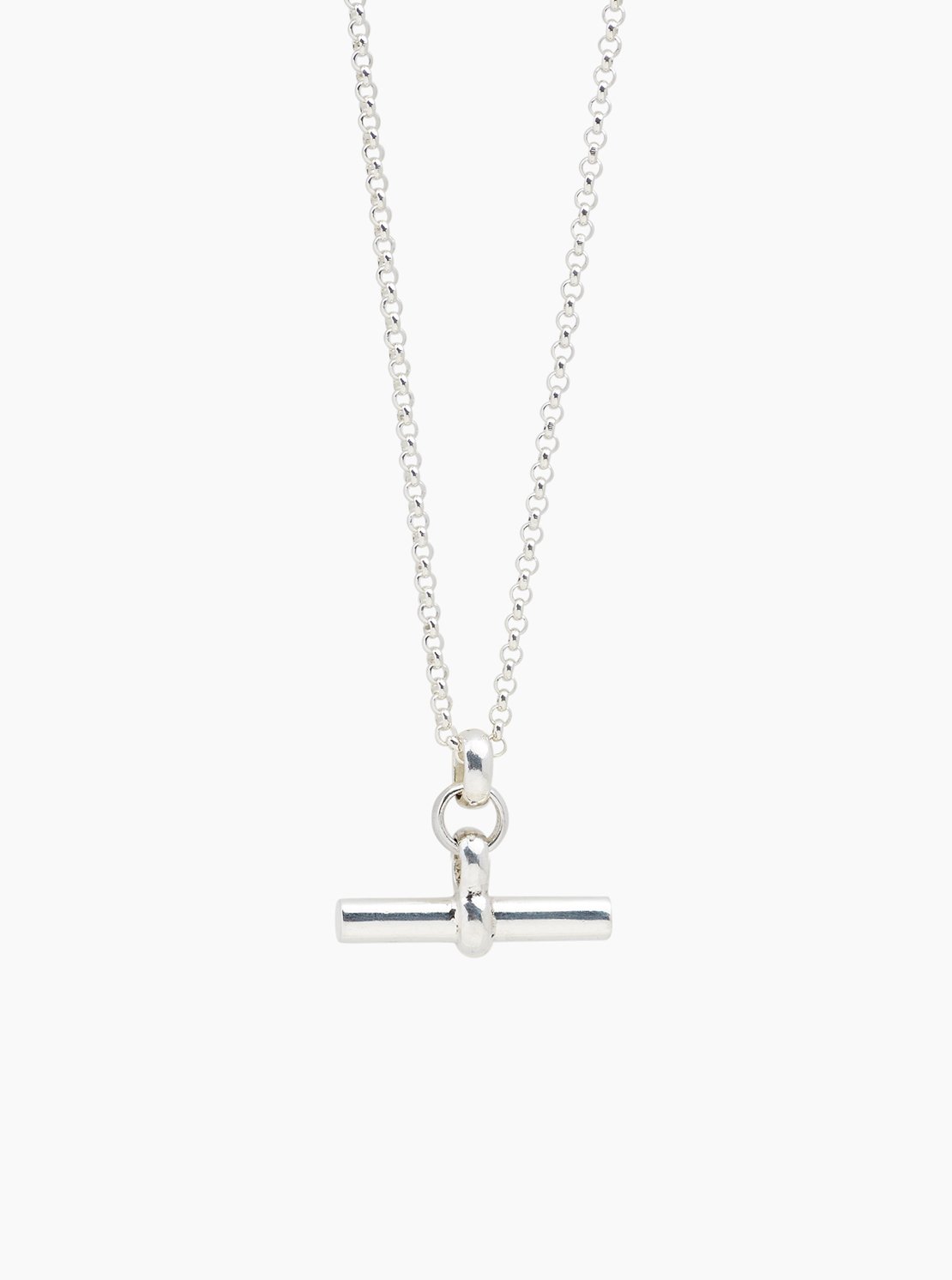 NAJO Curb T-bar Silver Necklace 45cm – Etheringtons