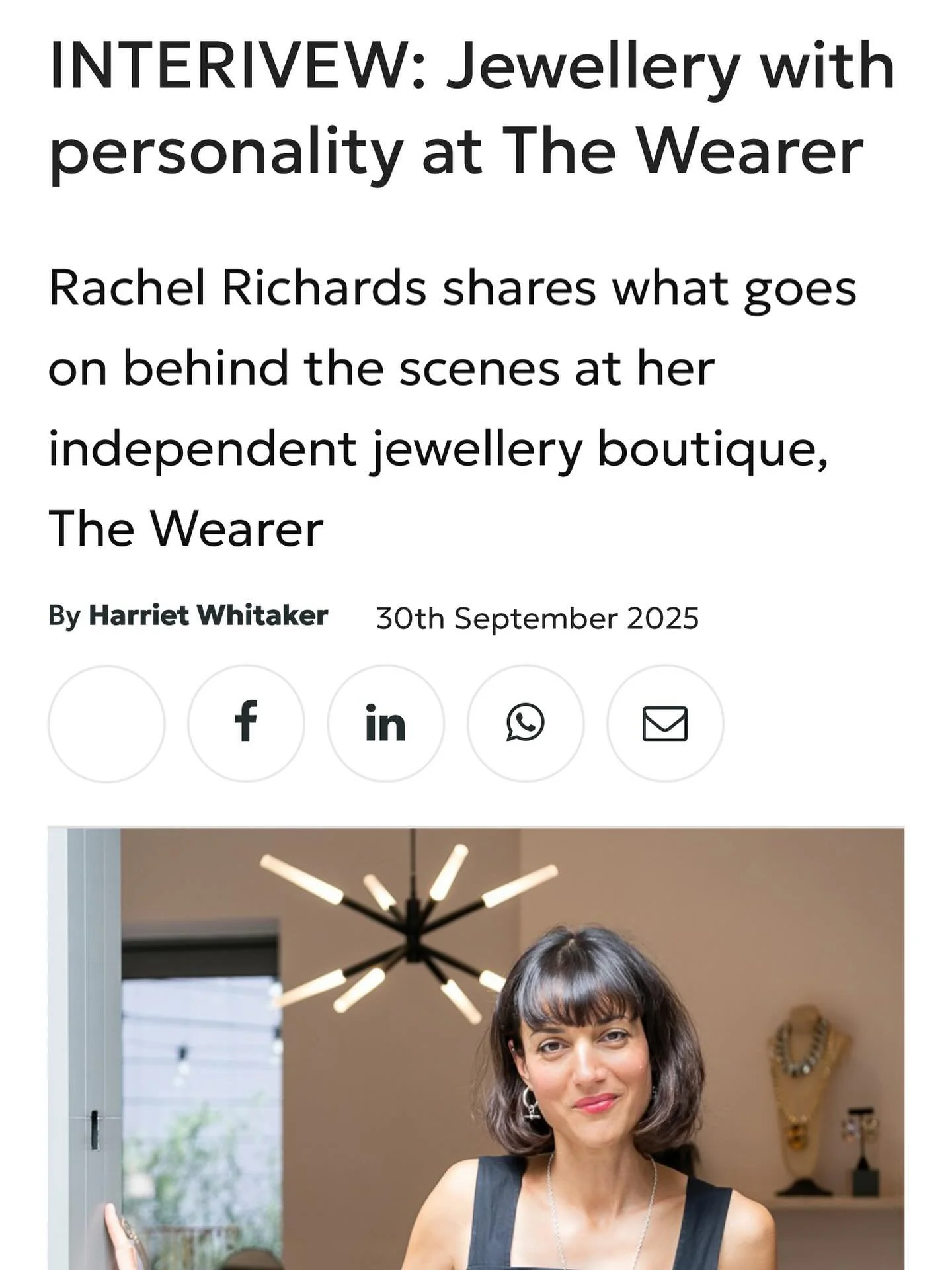 I did a little interview for @professionaljeweller last month (link in bio ✨). I&rsquo;m notoriously crap at self-promotion (not good when you have a small biz to push), but nearly a decade after what was meant to be a six-month pop-up, The Wearer is
