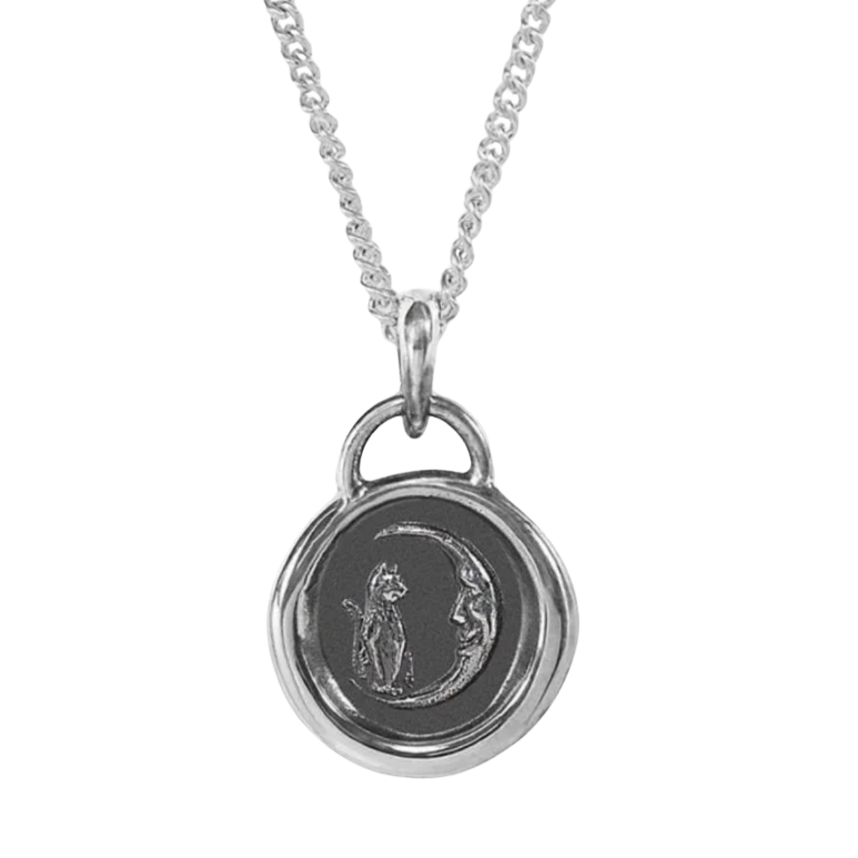 Cat and Moon Amulet Pendant