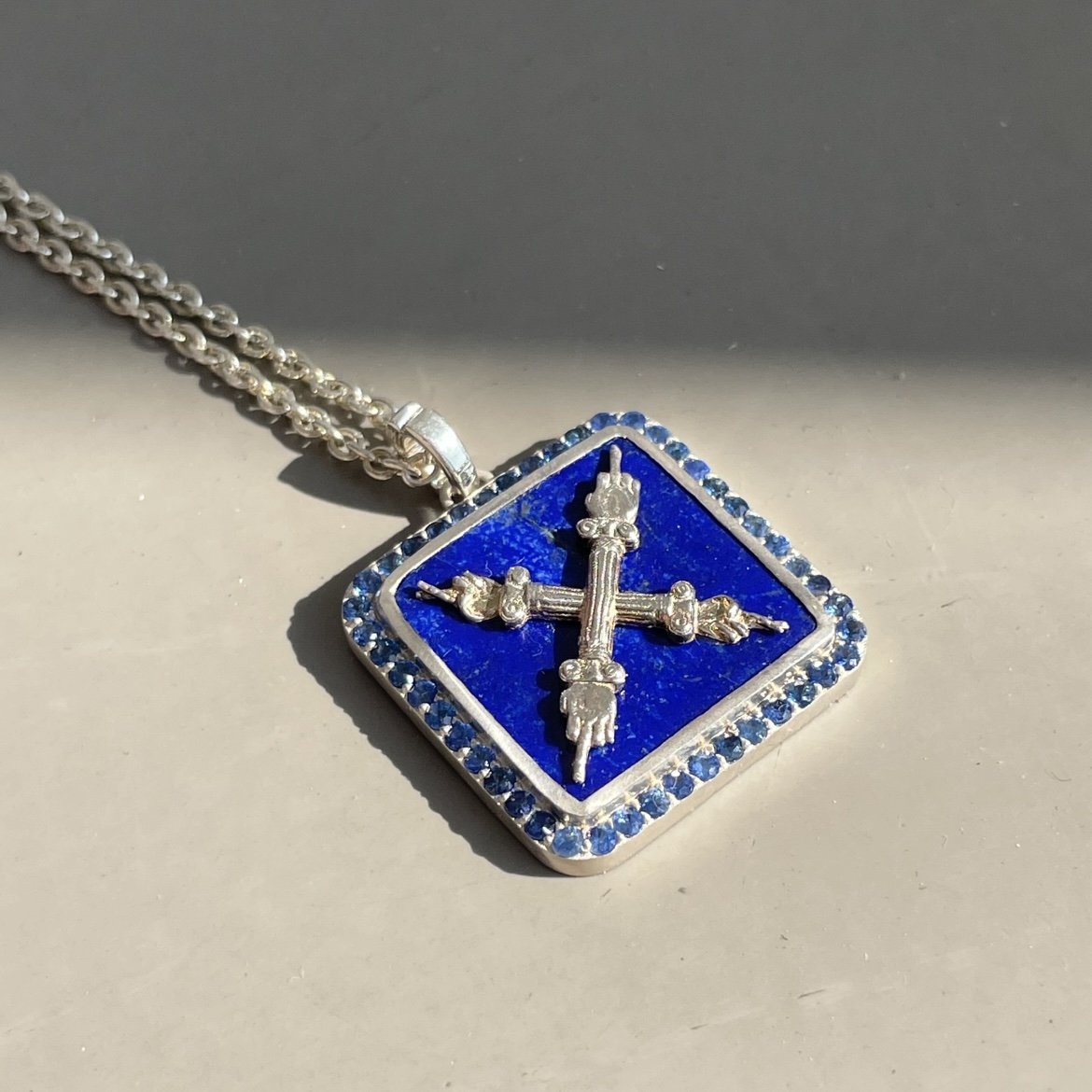 The Introvert Pendant in Lapis Lazuli