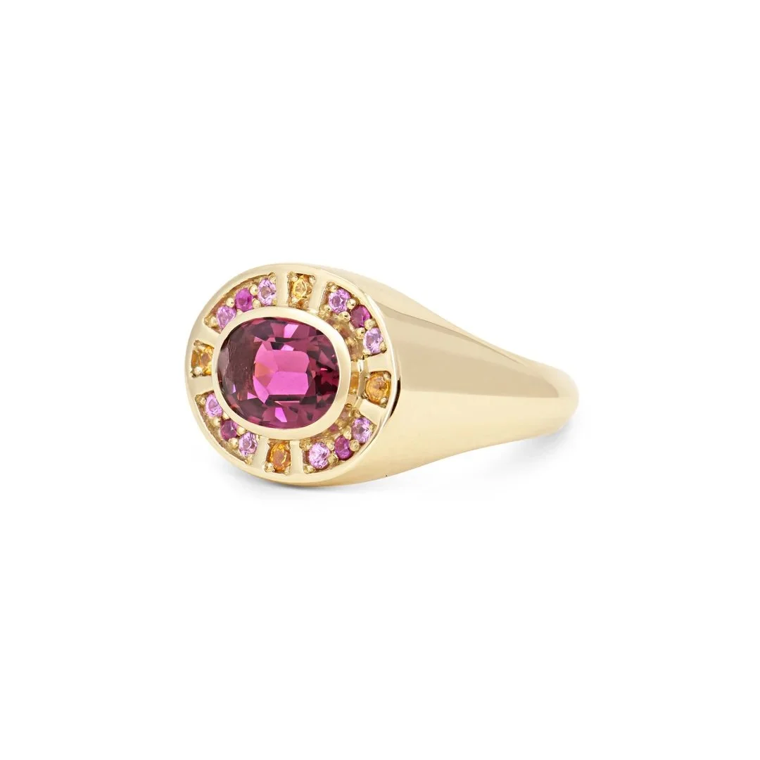 Sunray Sapphire Halo Signet Ring1.jpeg