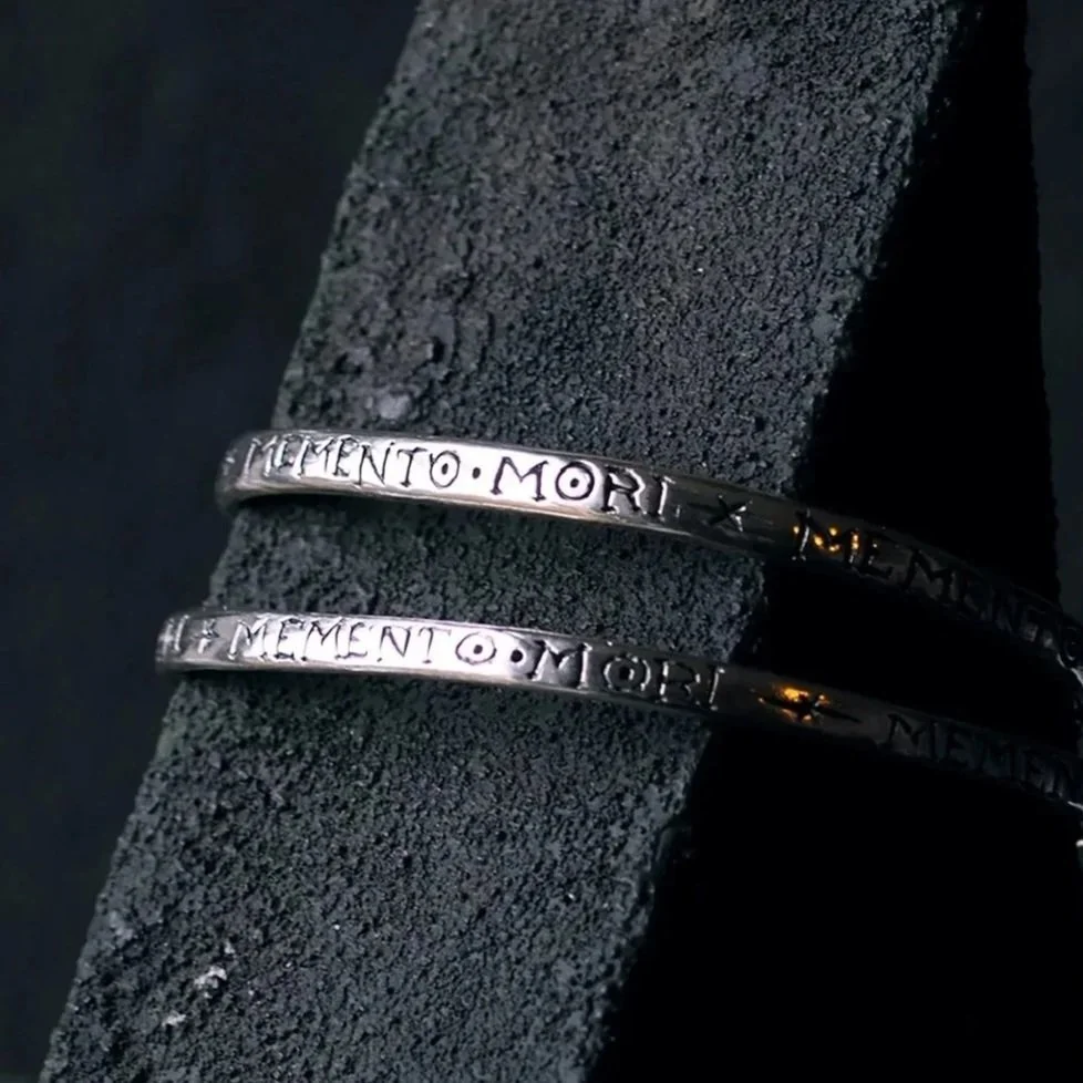 Lyddia Memento Mori Silver Bangle