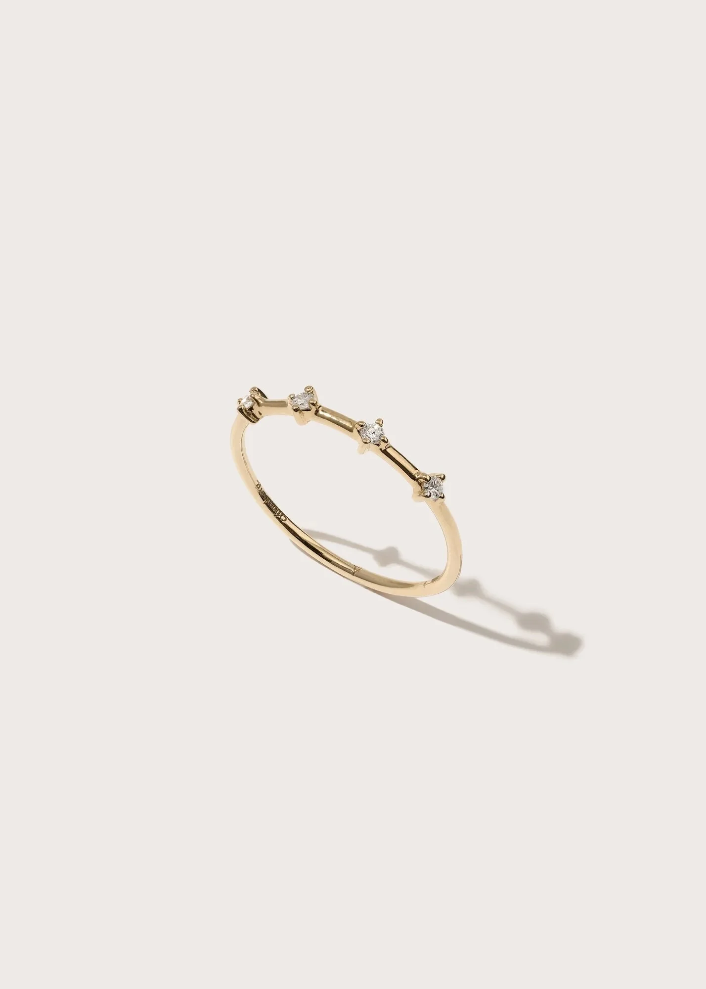 9ct Gold Four Diamond Thread Ring