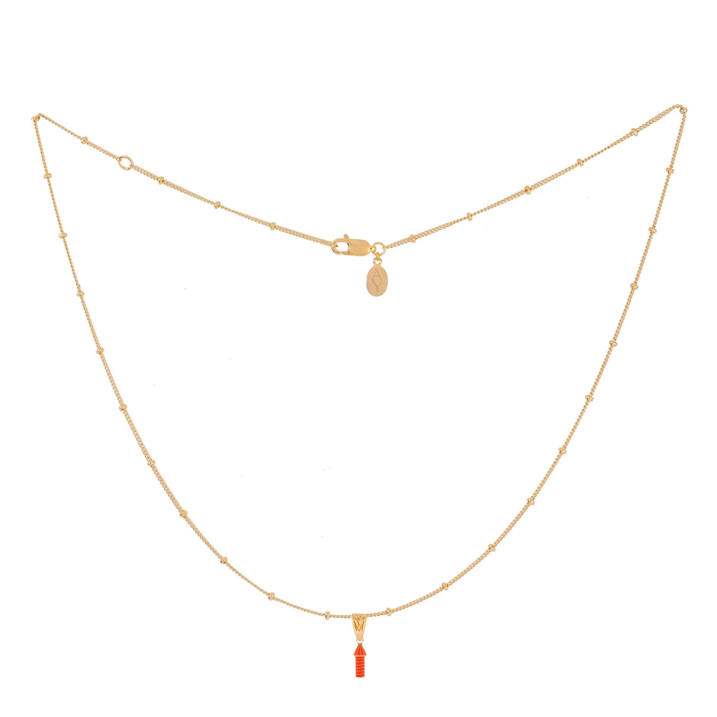 Rocket Enamel Necklace orange.jpeg