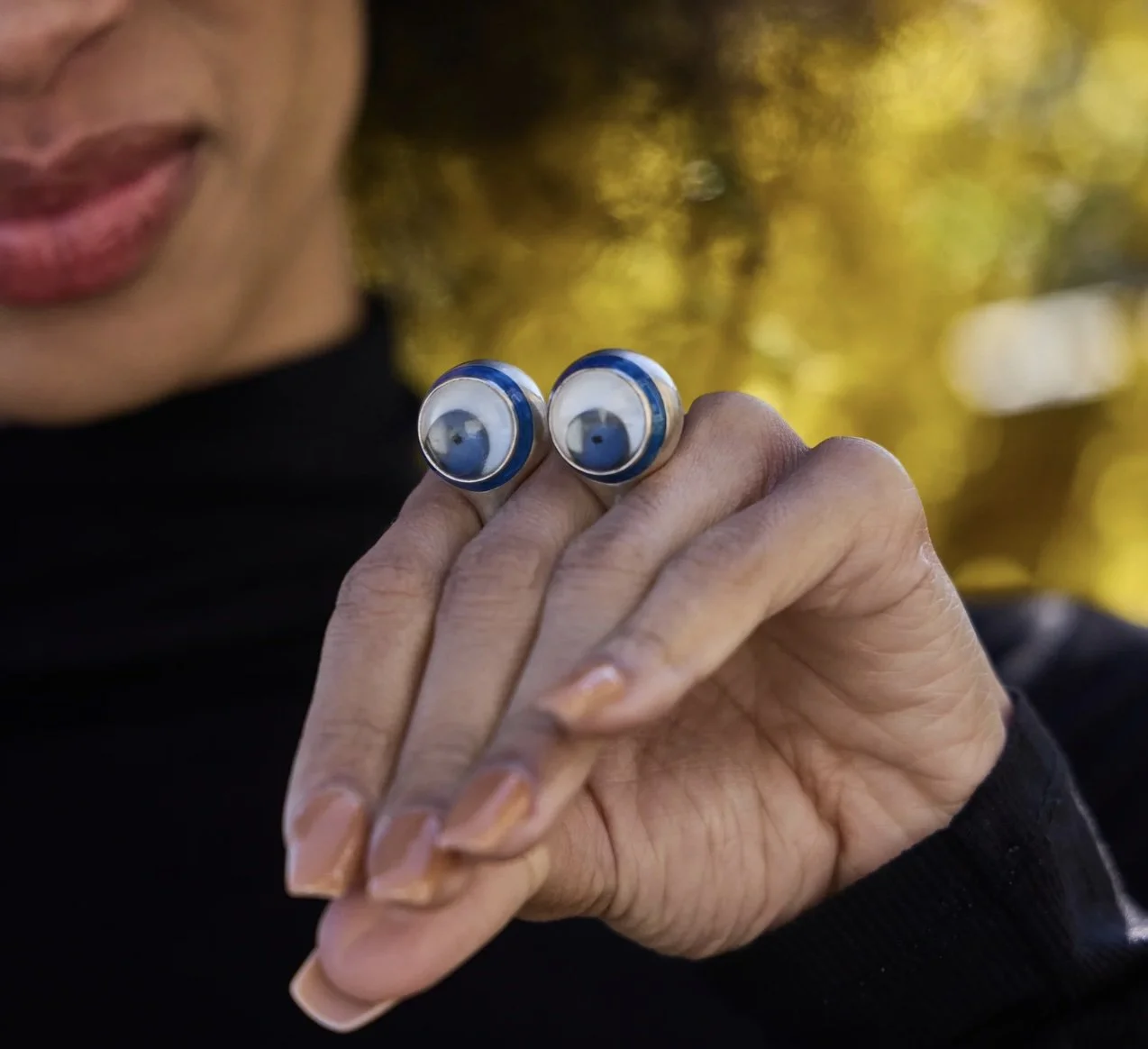 'Friend' Googly Eye Ring in Onyx worn.jpg