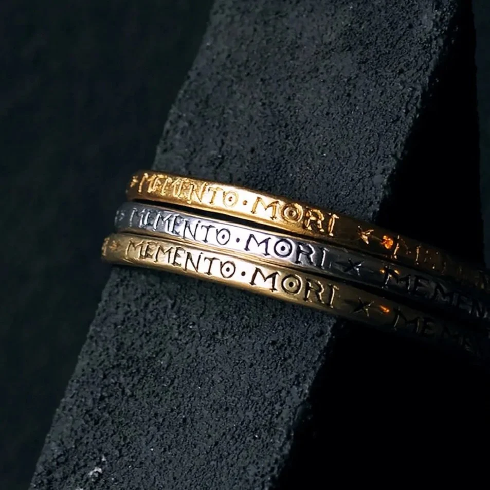 Lyddia Memento Mori Silver Bangle