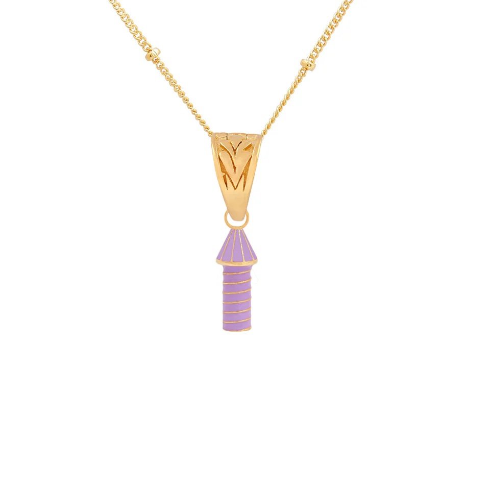 Rocket Pendant in purple enamel