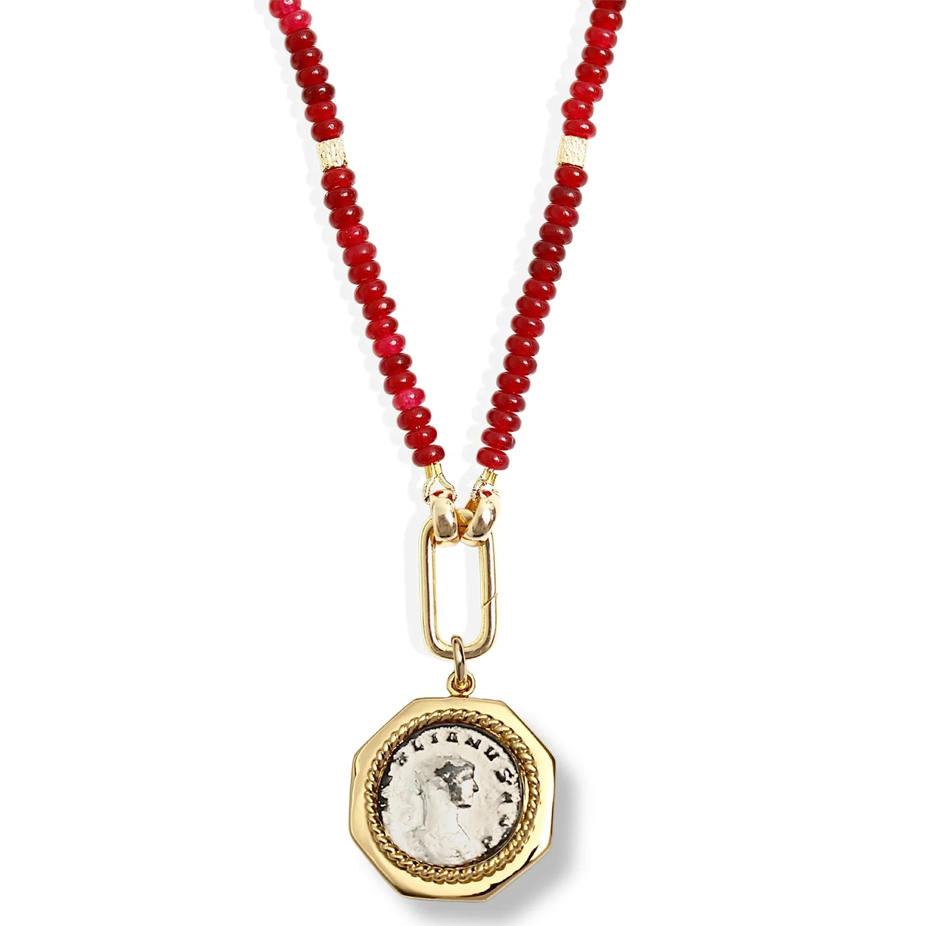 Indra Apollo Pendant with Red Jade